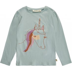 Soft Gallery - Bella Puff Unicorn Ls Tee, Blue Haze