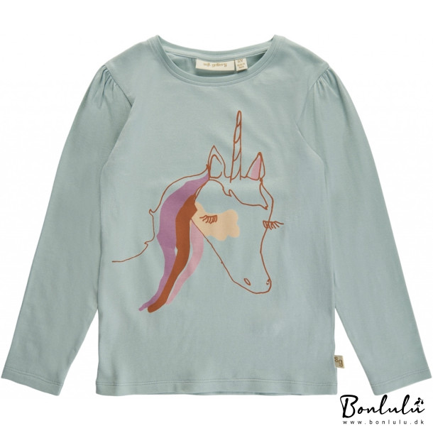 Soft Gallery - Bella Puff Unicorn Ls Tee, Blue Haze