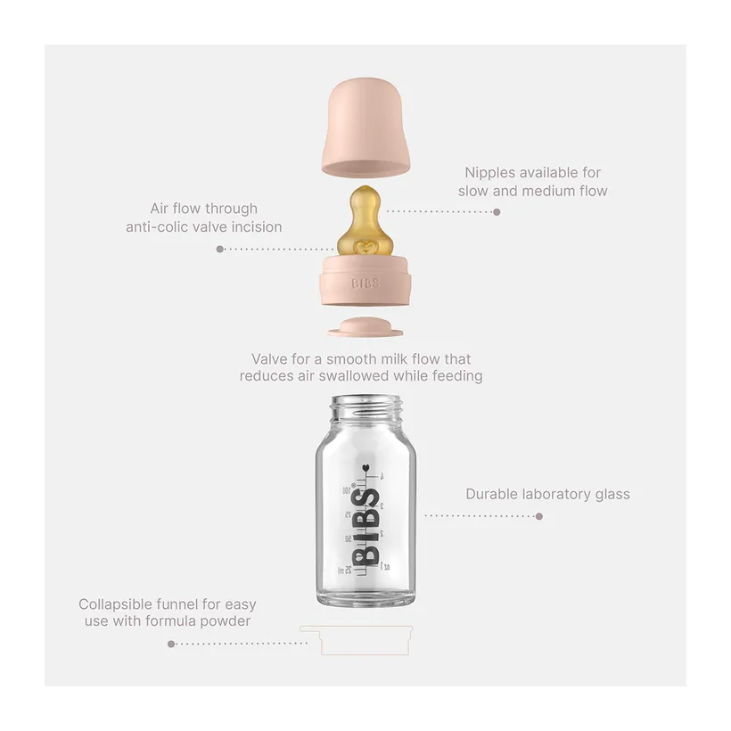 Baby Glass Bottle Complete Set 110ml - Sage