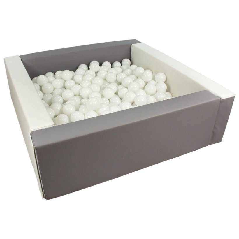 Bldt skum Bold bassin + 300 balls, Hvid/Gr m. Hvide Bolde