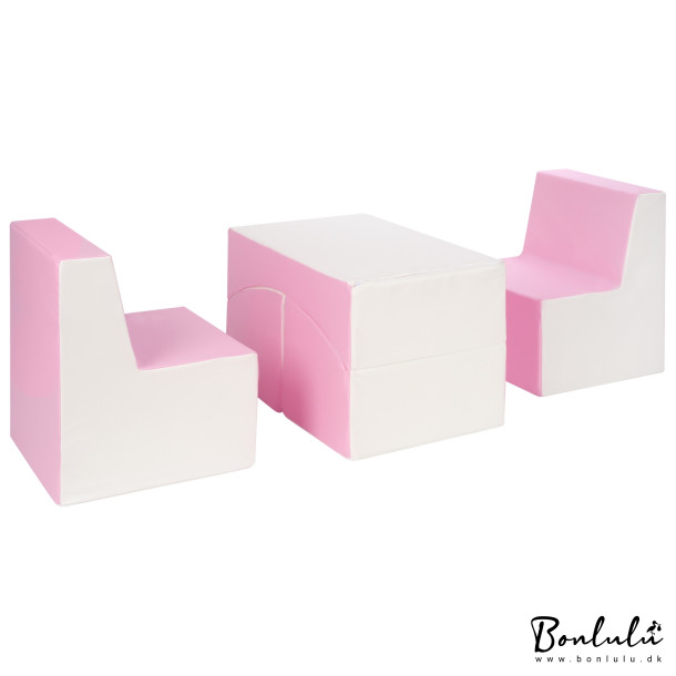 Bord &amp; Stolest - Pink, Hvid