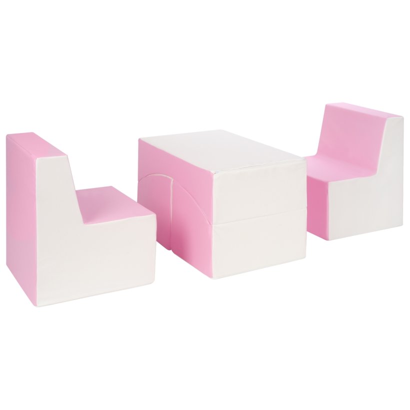 Bord &amp; Stolest - Pink, Hvid