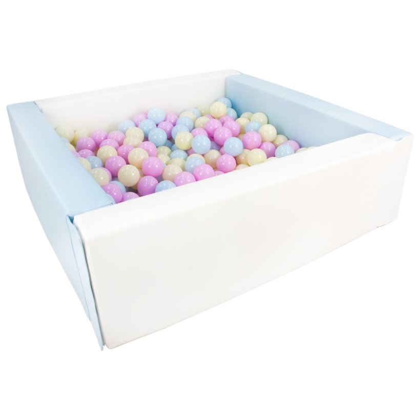 Bldt skum Bold bassin + 300 balls, Hvid/Lysebl m. Pastel Farver 