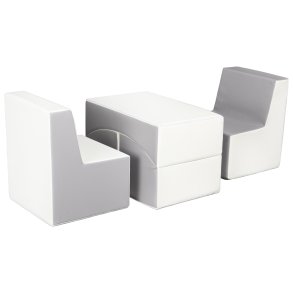 Bord & Stolest - Gr, Hvid