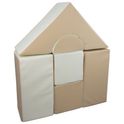 6 pcs Castle Set - Bldt Skum, Hvid &amp; Beige
