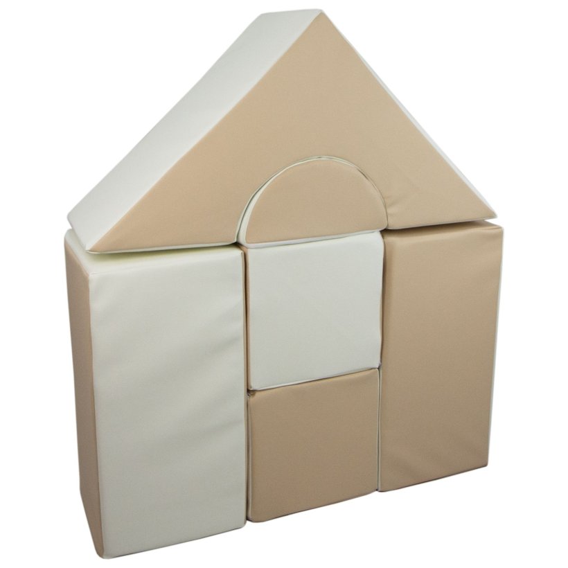 6 pcs Castle Set - Bldt Skum, Hvid &amp; Beige