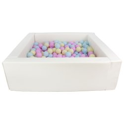 Blødt skum Bold bassin + 300 balls, Hvid m. Pastel Bolde