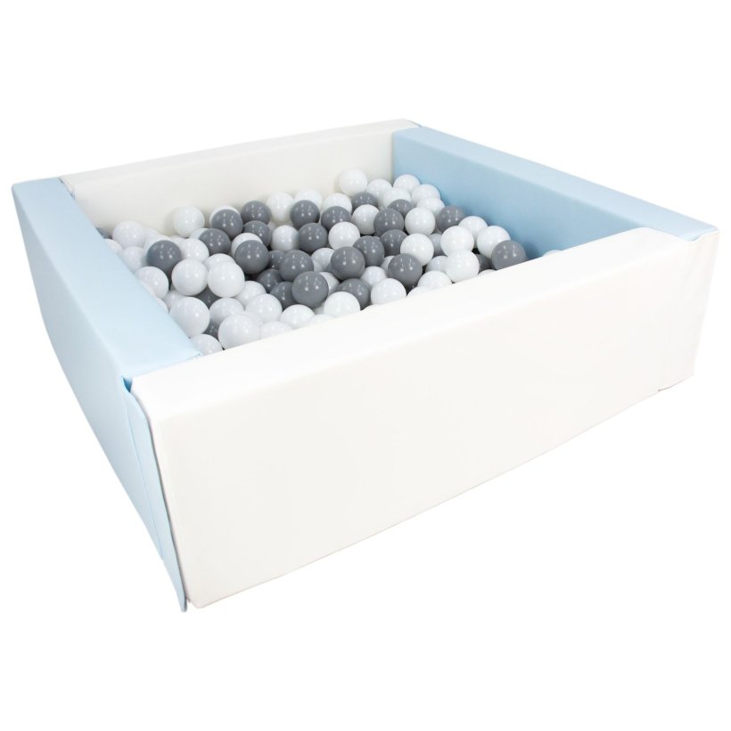 Bldt skum Bold bassin + 300 balls, Hvid/Lysebl m. Hvide og Gr Bolde