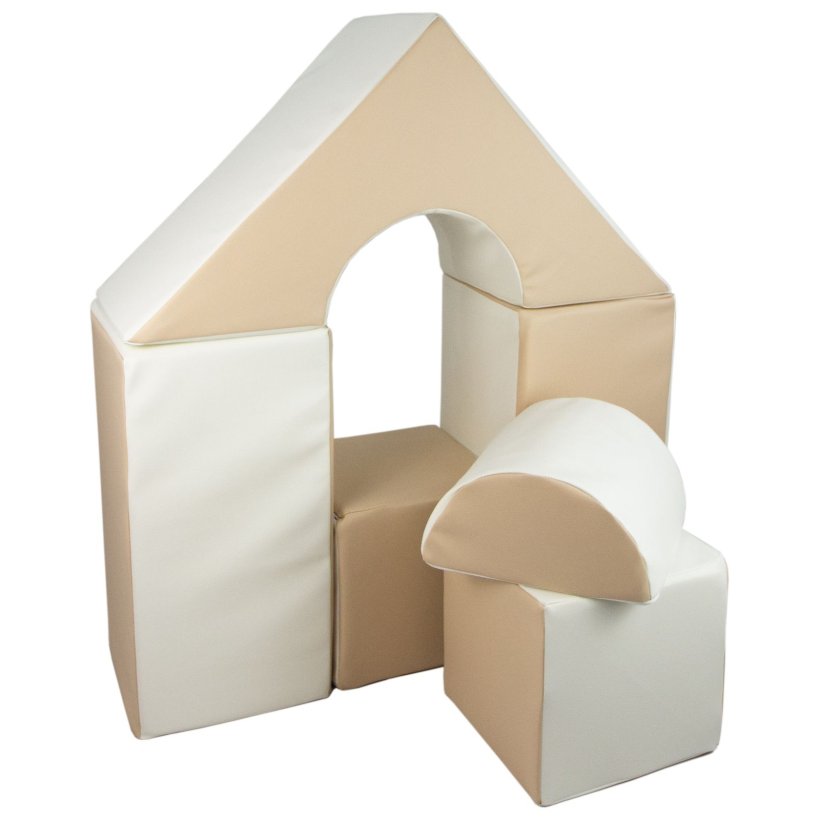 6 pcs Castle Set - Bldt Skum, Hvid &amp; Beige