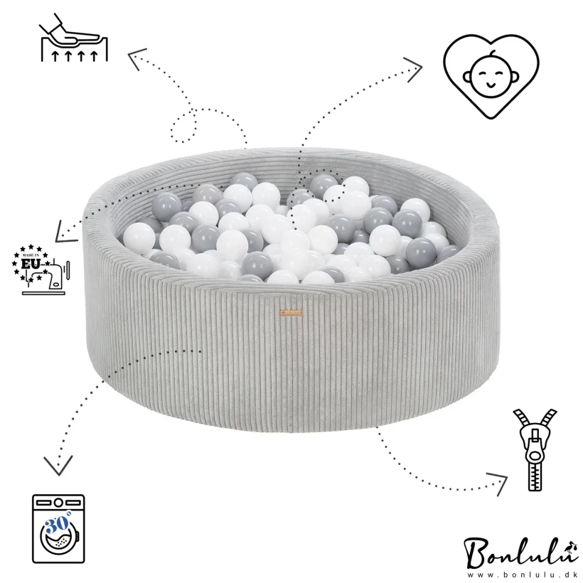 EXPRESS LEVERING - Fljls Boldbassin m. 300 bolde - Bl, Lysebl, Hvid