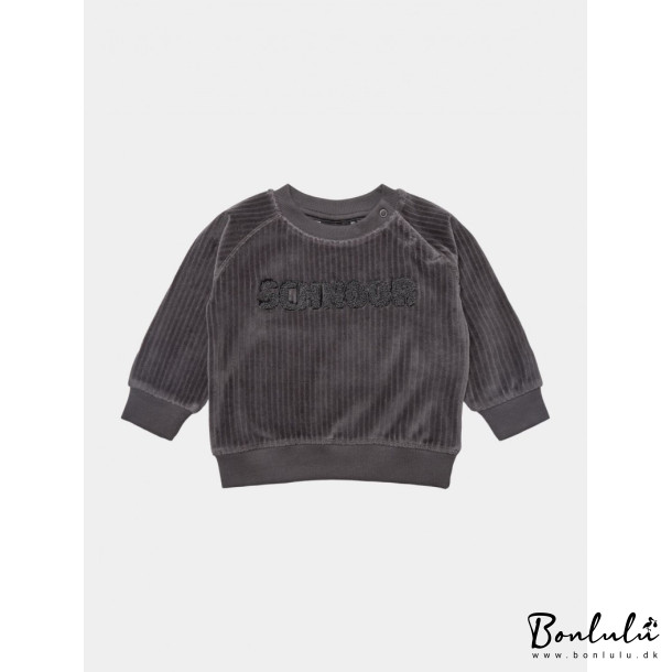 Petit by Sofie Schnoor - Velour Swatshirt, Dark Grey melange