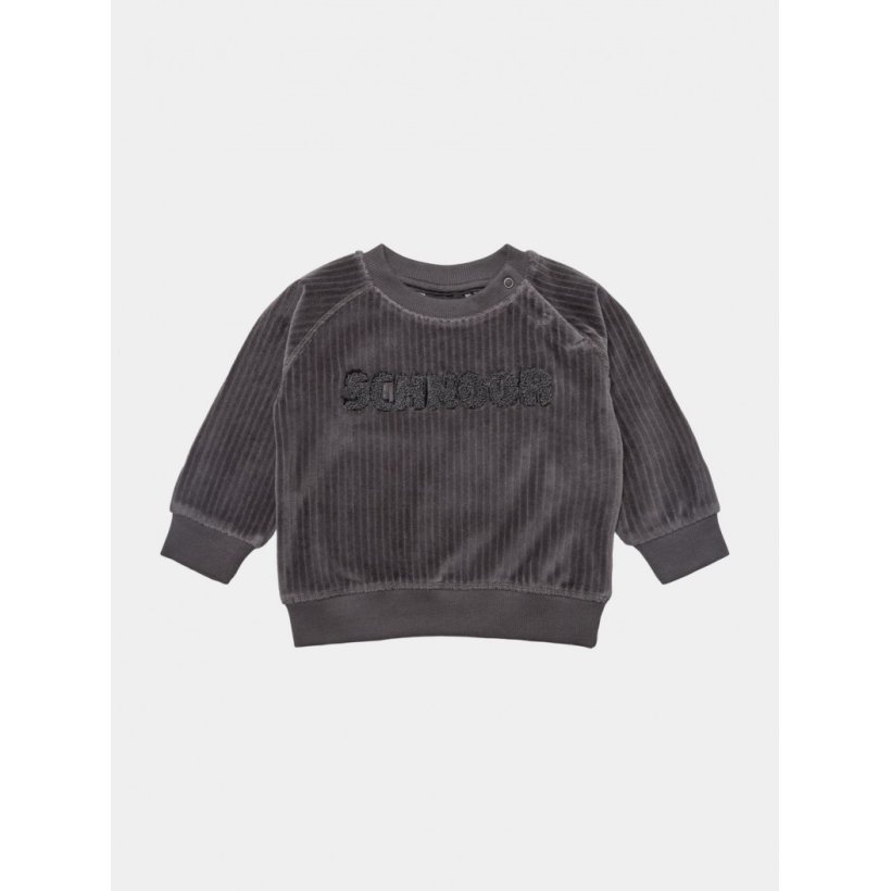 Petit by Sofie Schnoor - Velour Swatshirt, Dark Grey melange