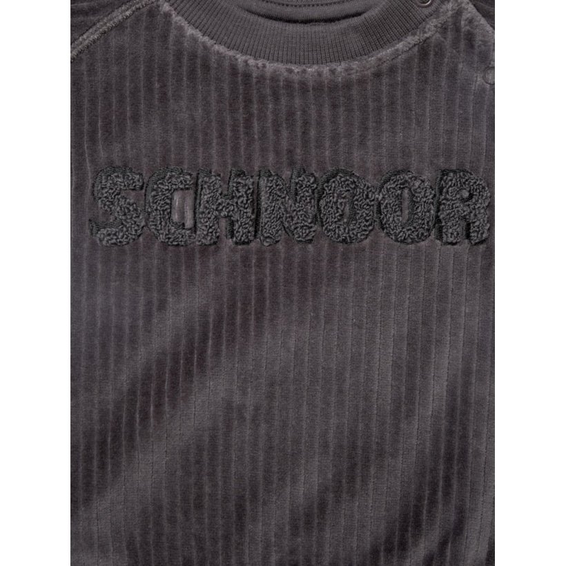 Petit by Sofie Schnoor - Velour Swatshirt, Dark Grey melange